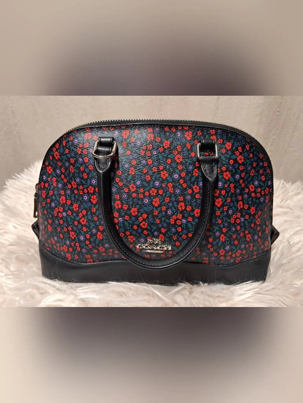 Coach Sierra Satchel in Ranch Floral Print Coated Canvas Bag